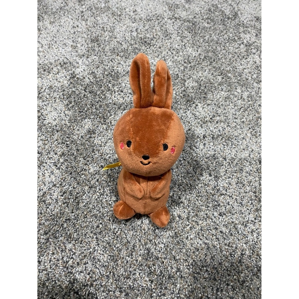 Hallmark Easter Chocolate Bunny Plush Brown Stuffed Animal Yellow‎ Ribbon 6 Inch